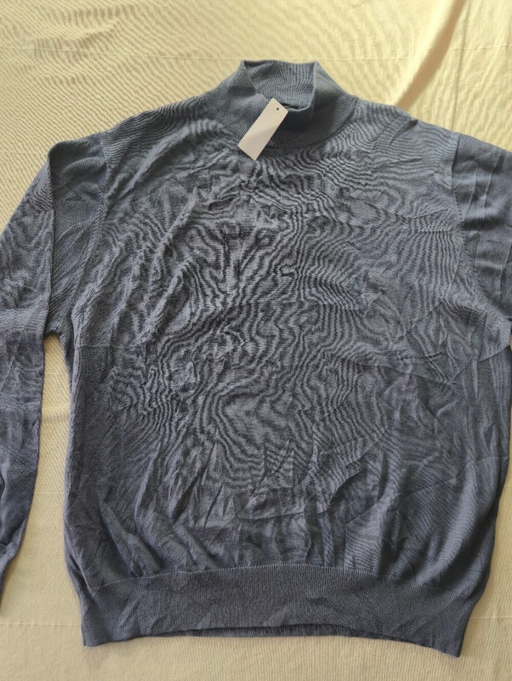 Paul Fredrick Dusty Blue 100% Pima Cotton Turtleneck Sweater XL NWT